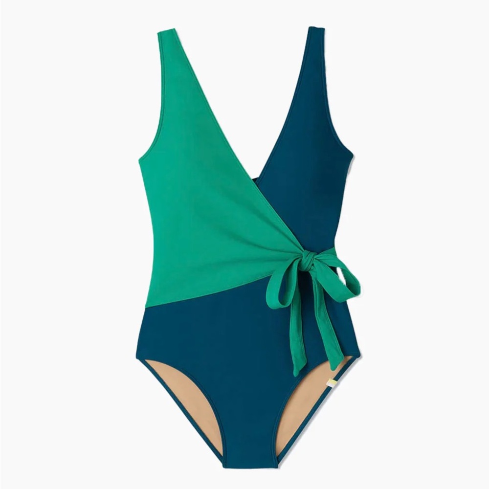 Summersalt The Perfect Wrap One-Piece - size 14 - Seaglass & Seaweed